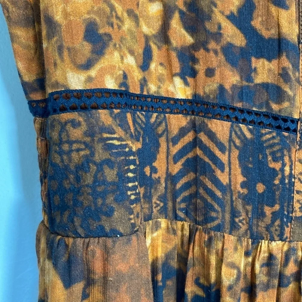 Soft Surroundings Midi Dress 12 Boho Art to Wear Burnished Copper - Picture 5 of 14